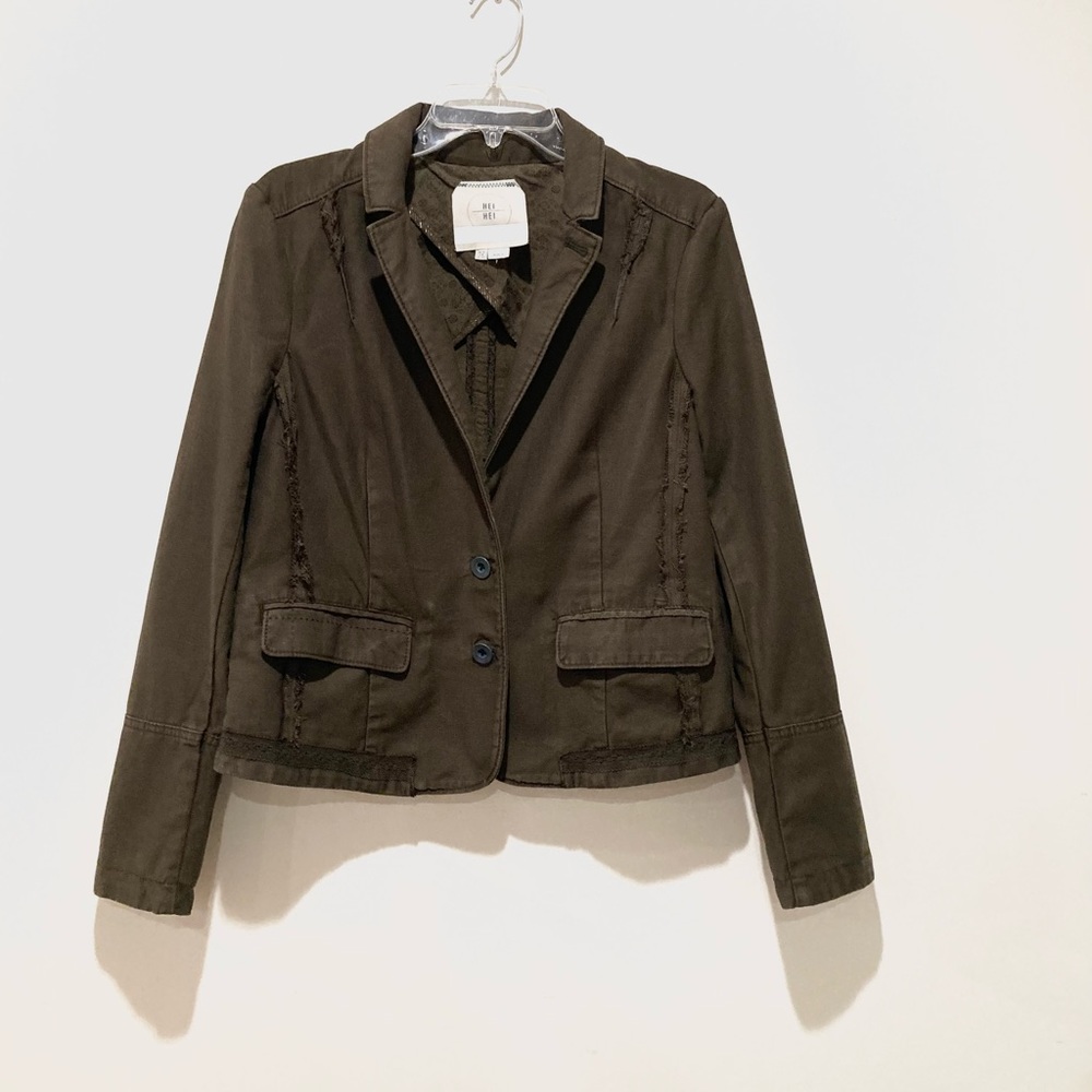 Anthropologie Hei Hei Delanie Blazer, Size 8, Olive Green